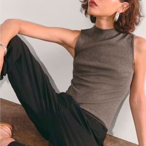 The Luxe Rib Funnel-Neck Tank